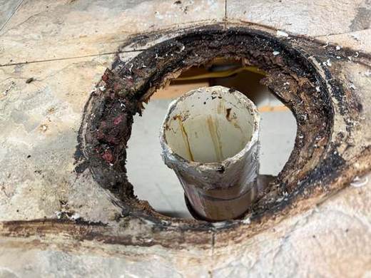 Toilet Replacement, Floor Repair and New Pipe Installation