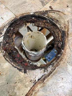 Toilet Replacement, Floor Repair and New Pipe Installation