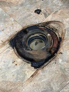 Toilet Replacement, Floor Repair and New Pipe Installation